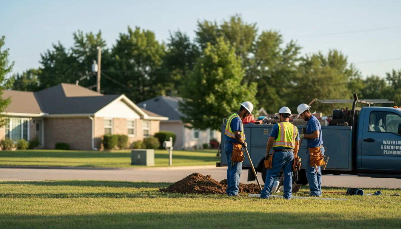 Residential water line and bathroom plumbing service in Goddard, KS